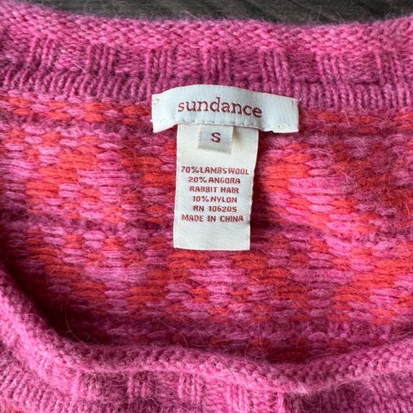 Sundance Sweater Pink Orange Lambswool Angora Relaxed Pullover Sz Small - Picture 2 of 5